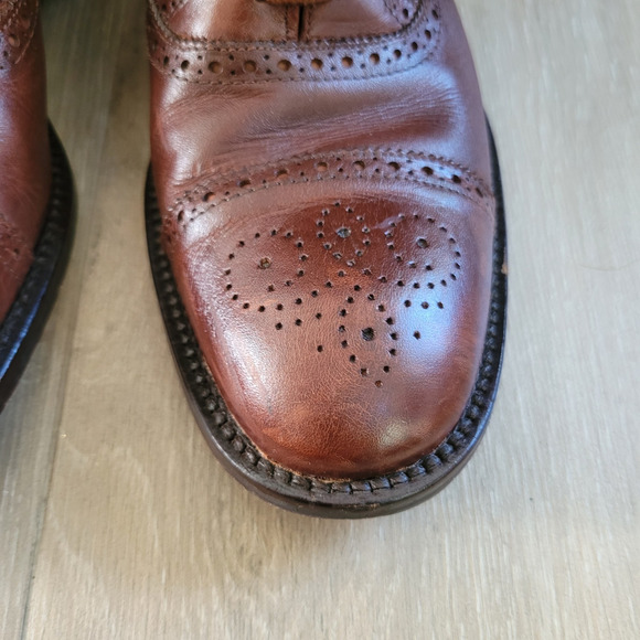 Spatarella Shoes Mens Size 10.5 Oxford Brogue Leather Made Italy Dress Formal - Picture 10 of 16